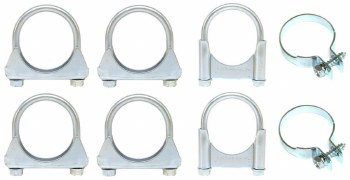 1967 1968 Camaro Dual Exhaust 2-1/4" Clamp Kit w/Tail Pipe Straps  8 Piece