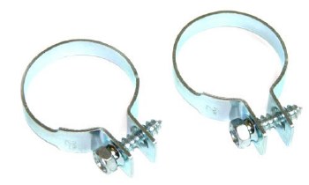 1967 1968 Camaro &amp; Firebird Tailpipe Hanger Clamps 2"  Pair  GM# 3863512