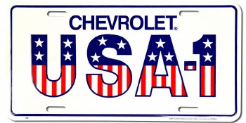 1967-1981 Camaro Chevelle Nova  License Plate USA-1&quot;Chevrolet USA-1&quot;