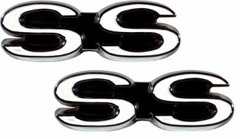 1968 Camaro SS Front Fender Emblems Fits: Super Sport GM# 3919197 Pair