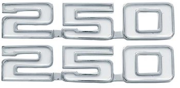 1969 Camaro 250 Front Fender Emblems Pair