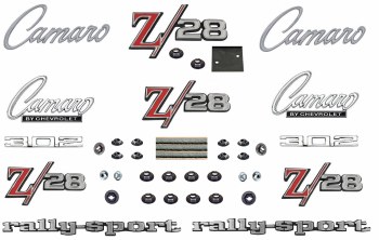 1969 Camaro Z/28 RS Rally Sport Emblem Kit w/302 &amp; Cowl Emblems OE Quality!