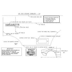 1968 Camaro Emblem Template Kit 350 Super Sport