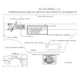 1968 Camaro Emblem Template Kit  302 Z/28