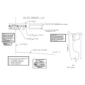 1969 Camaro Emblem Template Kit  307 Standard