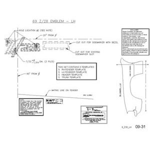 1969 Camaro Emblem Template Kit  Z/28 Rally Sport