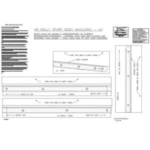 1968 Camaro Rally Sport RS Rocker Molding Template Kit