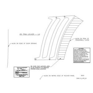 1969 Camaro Quarter Panel Side Louver Templates