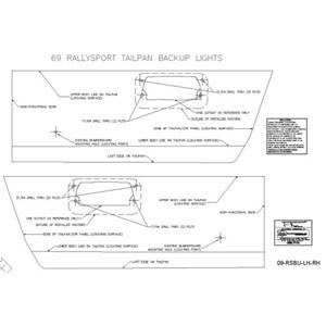 1969 Camaro Rally Sport Or RS Backup Lamp Template Kit