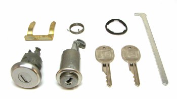 1967 Camaro &amp; Firebird Glove Box Lock &amp; Trunk Lock Kit w/GM Square Keys