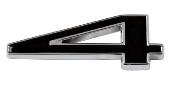 1965-1981 Camaro Chevrolet Emblem Numeral 4 Black OE Quality! Self Adhesive Each