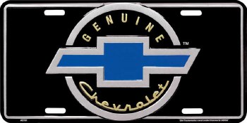 1965-1981 Camaro Chevelle Nova  License Plate &quot;Genuine Chevrolet &amp; Bowtie&quot;