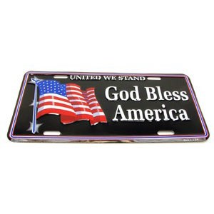 1965-1981 Camaro Chevelle Nova  License Plate &quot;God Bless America&quot;