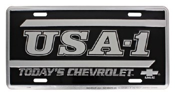 1965-1981 Camaro Chevelle Nova  License Plate USA-1&quot;Today's Chevrolet&quot;