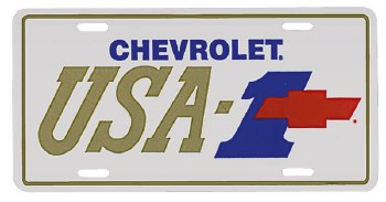 1965-1981 Camaro Chevelle Nova  License Plate USA-1 &quot;Bowtie USA-1&quot;