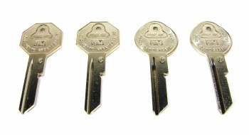 1968 Camaro &amp; Firebird Key Blank Kit 4 Pieces  Assembly Line Correct