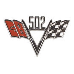 1965-1981 Camaro Chevelle Corvette Nova  Front Fender Emblem 502 Crossflags