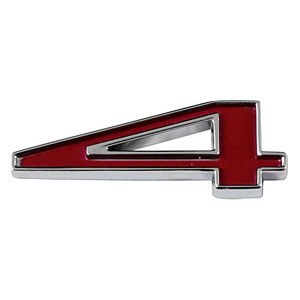 1965-1981 Camaro Chevelle Nova Chevrolet Emblem Numeral 4 Red Self Adhesive