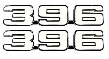 1969 Camaro 396 Fender Emblem GM# 3953629 Pair USA!