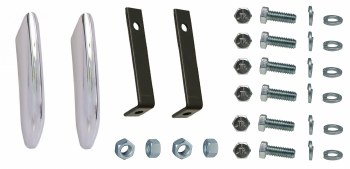 1967 1968 Camaro Rear Bumperette Kit With Mounting Brackets &amp; "Assembly Line Correct" Hardware