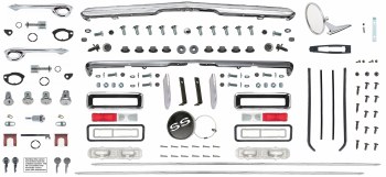 1967 Camaro Convertible Body Molding &amp; Exterior Chrome Kit Super Sport Without Style Trim Option