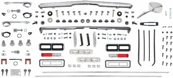 1968 Camaro Coupe Body Molding &amp; Exterior Chrome Kit With Standard Grille &amp; RPO Z21 Style Trim Option