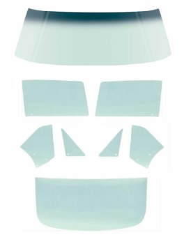 1967 Camaro &amp; Firebird Coupe Tinted Glass Kit OE Quality  Correctly Date Coded With Logos