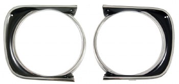 1967 Camaro Headlamp Bezels Standard  Pair  GM# 3886613 &amp; 3886614