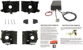 1969 Camaro Rally Sport System Electrical Conversion Headlight Bucket Kit