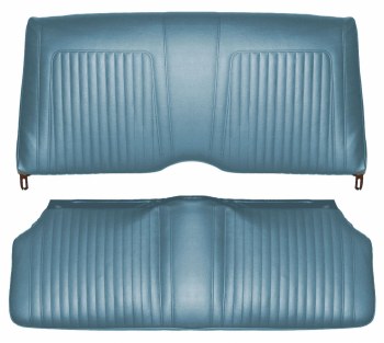 1968 Camaro Coupe Standard Interior Rear Seat Covers  Medium Blue