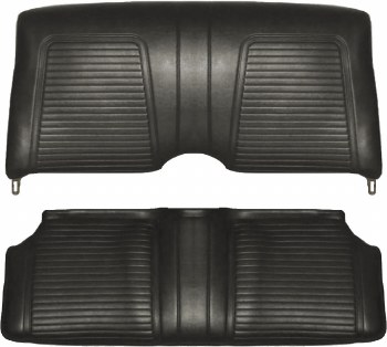 1969 Camaro Convertible Standard Interior Rear Seat Covers  Black