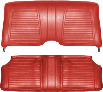 1969 Camaro Coupe Standard Interior Rear Seat Covers  Red