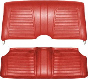 1969 Camaro Convertible Standard Interior Rear Seat Covers  Red