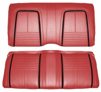 1967 Camaro Coupe Deluxe Interior Rear Seat Covers  Red