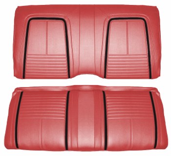 1967 Camaro Deluxe Interior Fold Down Rear Seat Covers  Red