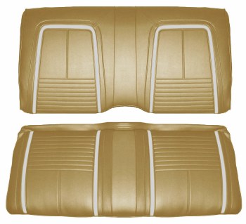 1967 Camaro Coupe Deluxe Interior Rear Seat Covers  Gold