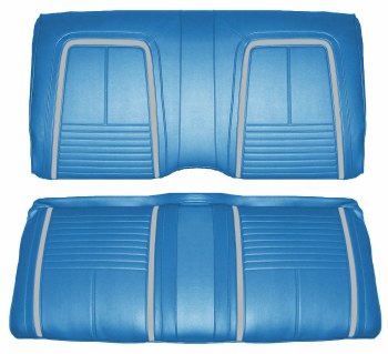 1967 Camaro Coupe Deluxe Interior Rear Seat Covers  Bright Blue