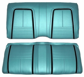 1967 Camaro Coupe Deluxe Interior Rear Seat Covers  Turquoise