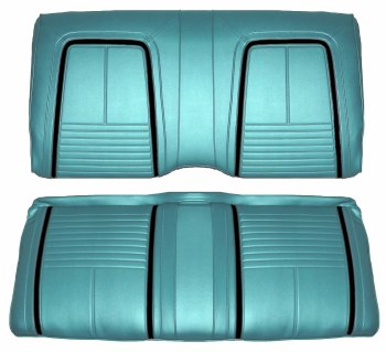 1967 Camaro Deluxe Interior Fold Down Rear Seat Covers  Turquoise