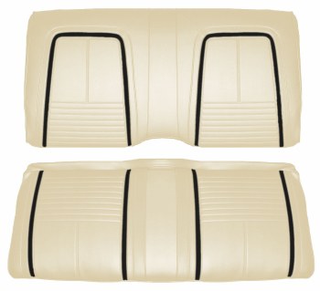 1967 Camaro Coupe Deluxe Interior Rear Seat Covers  Parchment