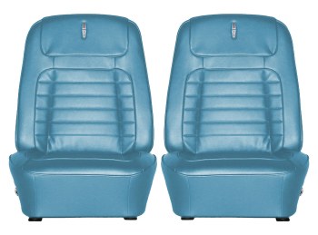 1968 Camaro Deluxe Interior Bucket Seat Covers  Medium Blue