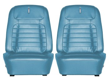 1968 Camaro Deluxe Interior Bucket Seat Covers  Medium Blue