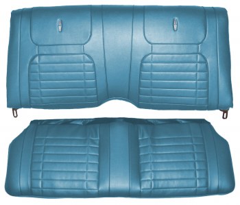 1968 Camaro Coupe Deluxe Interior Rear Seat Covers  Medium Blue