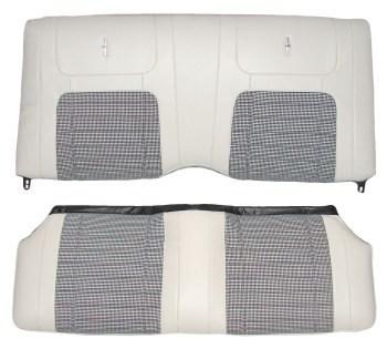 1968 Camaro Coupe Deluxe Houndstooth Interior Rear Seat Covers  Parchment