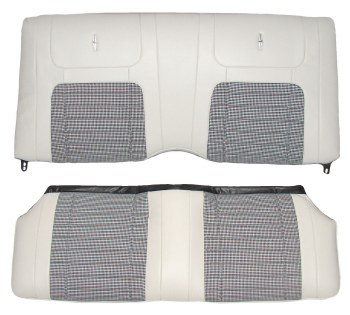 1968 Camaro Deluxe Houndstooth Interior Fold Down Rear Seat Covers  Parchment