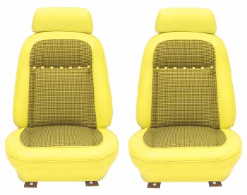 1969 Camaro Deluxe Houndstooth Interior Bucket Seat Covers Yellow