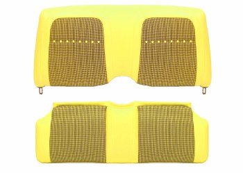 1969 Camaro Coupe Deluxe Houndstooth Rear Seat Covers Yellow