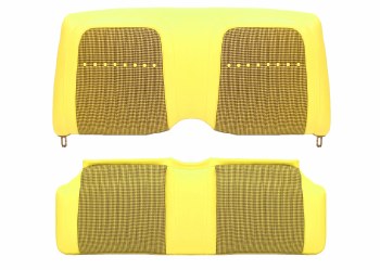 1969 Camaro Deluxe Houndstooth Interior Fold Down Rear Seat Cover Yellow