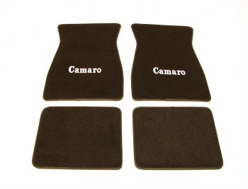 1967 1968 1969  Camaro Carpeted Floor Mats With Camaro Logo Black