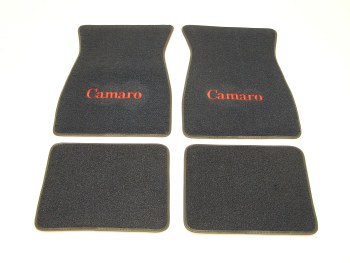 1969 Camaro Carpeted Floor Mats With Camaro Logo Dark Blue